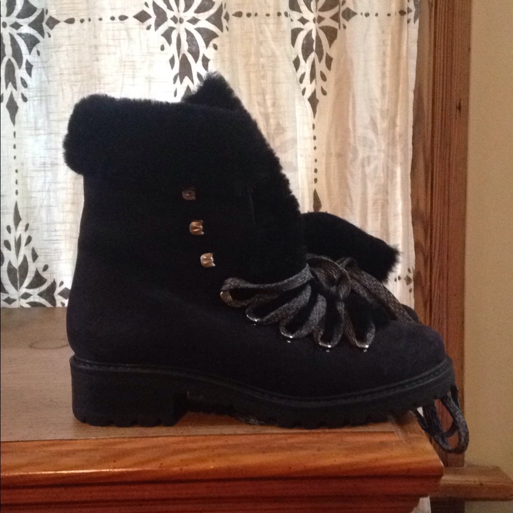 Barney's NY suede+shearling boots